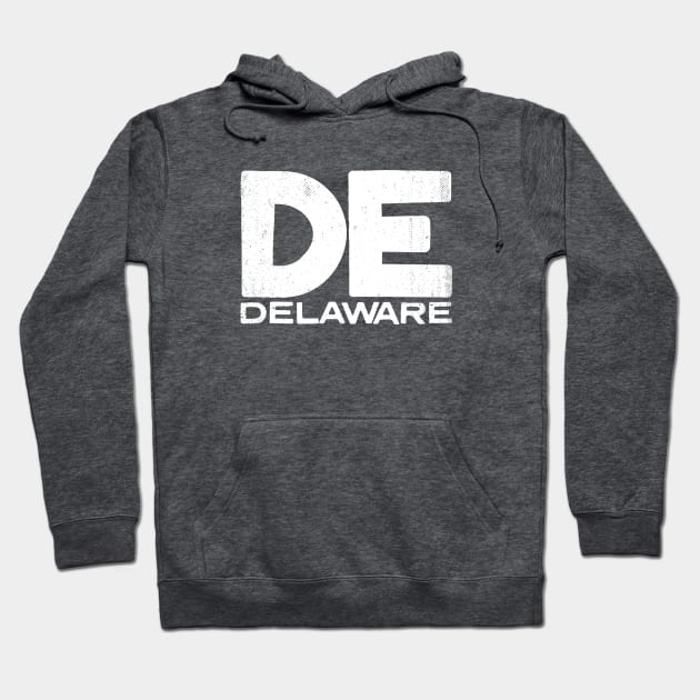DE Delaware State Vintage Typography Hoodie by Commykaze